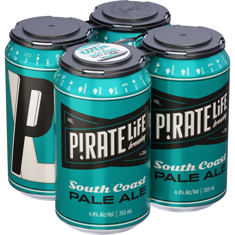 Pirate Life South Coast Pale Ale Can 355mL X 4 pack