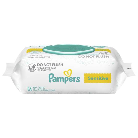 Pampers Baby Wipes Sensitive Perfume Free 1x Pop-Top Pack, 84 Count