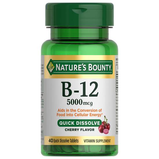 Nature's Bounty Quick Dissolve B-12 5000 Mcg Vitamin Tablets ( 40 ct )
