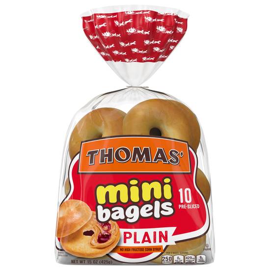 Thomas' Pre-Sliced Plain Mini Bagels (10 ct)