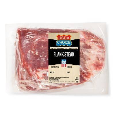 Usda Choice Angus Beef Flank Steak - 0.67-1.4lbs - Priced Per lb