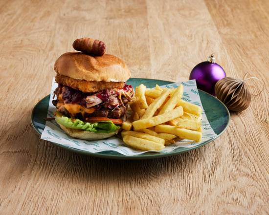 Festive Cranberry & Pulled Turkey Dirty Burger