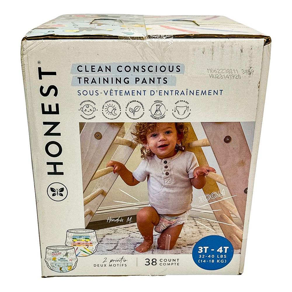 The Honest Company Clean Conscious Training Pants Let's Color & See Me Rollin' - Size 3T-4T - 38ct