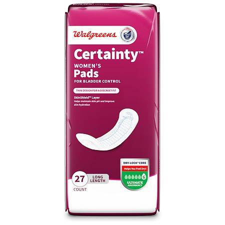 Walgreens Certainty Ultimate Absorbency, Long Length, Incontinence Pads