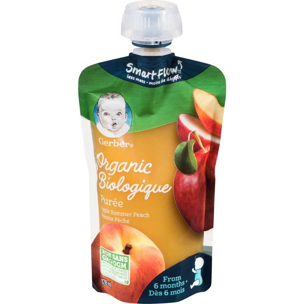 Gerber Organic Purée Apple Summer Peach (128 g)