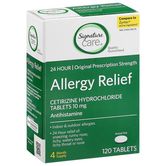 Signature Care 24hr Allergy Relief Antihistamine (120 tablets)