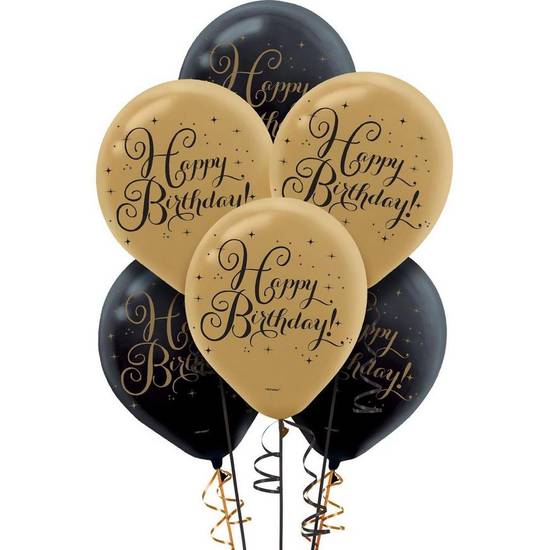 Party City Birthday Balloons (black-gold )
