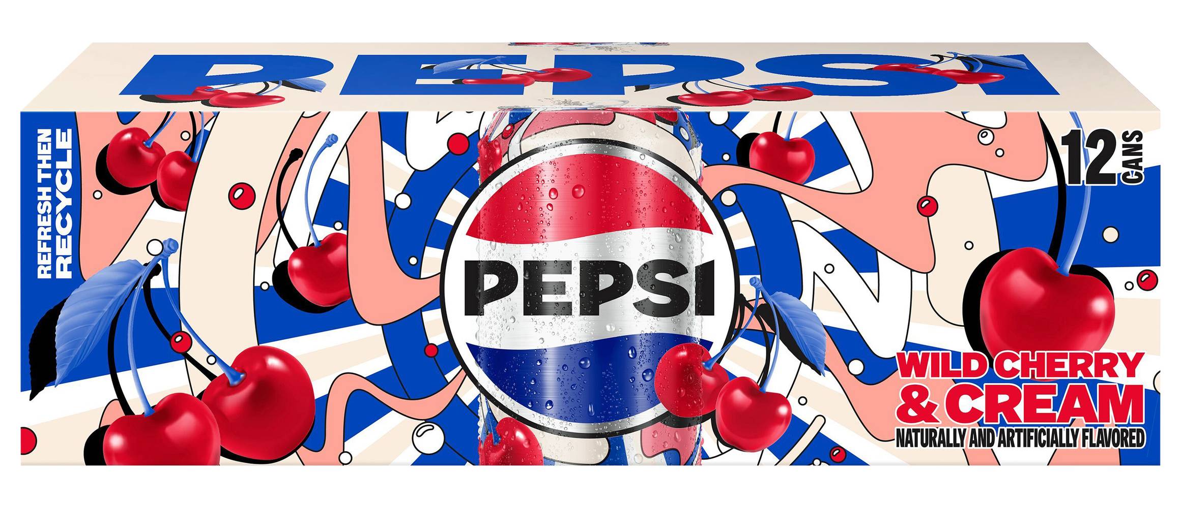 Pepsi Cola Soda, Wild Cherry-Cream (12 x 12 fl oz)
