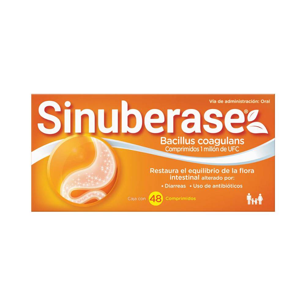 Sinuberase · Bacillus coagulans comprimidos (48 un) (48 un)