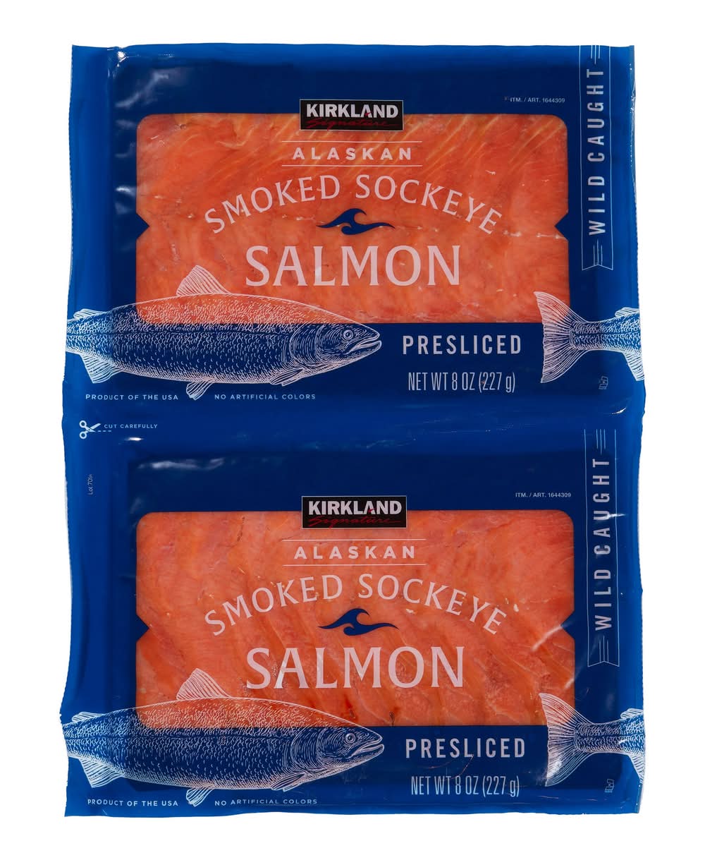 Kirkland Signature Wild Smoked Sockeye Salmon, 8 oz, 2-count