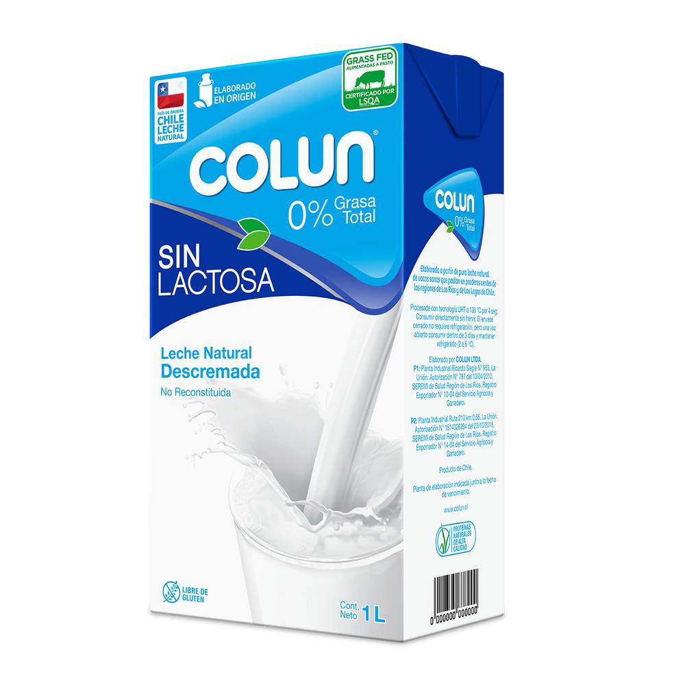 Colun leche descremada sin lactosa (1 l)