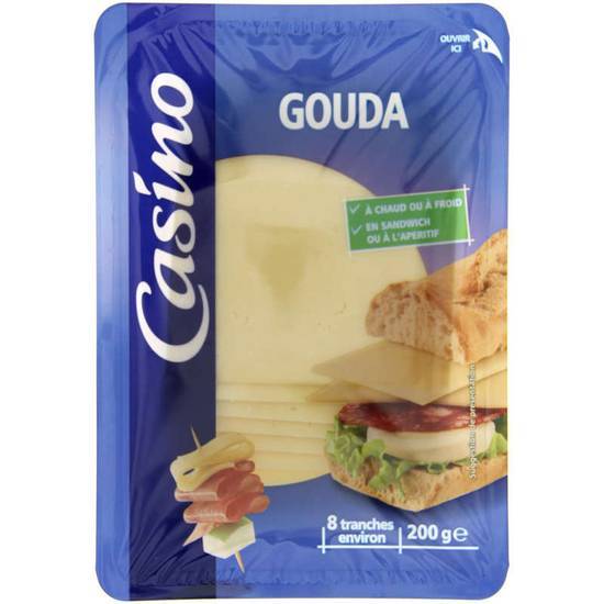 Gouda fromage en tranches Casino 200 g