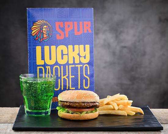 Kids Burger, Soda & Lucky Packet Combo