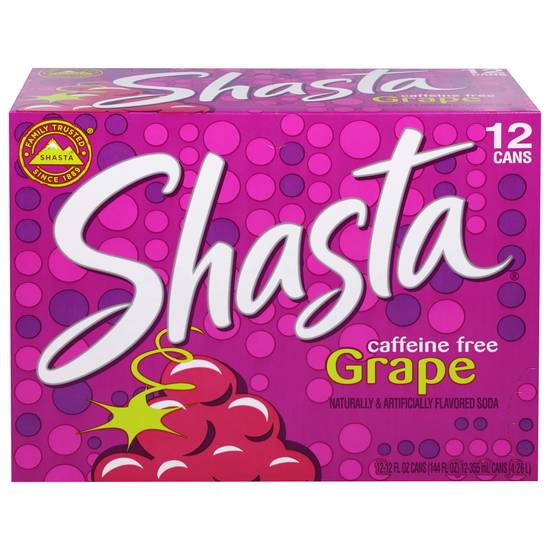 Shasta Caffeine Free Grape Soda (12 ct, 12 fl oz)