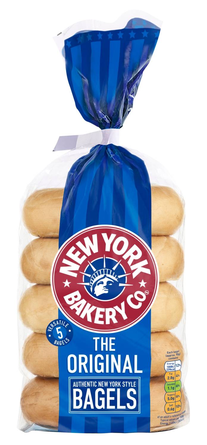 New York Bakery Co Plain Bagels 5Pk