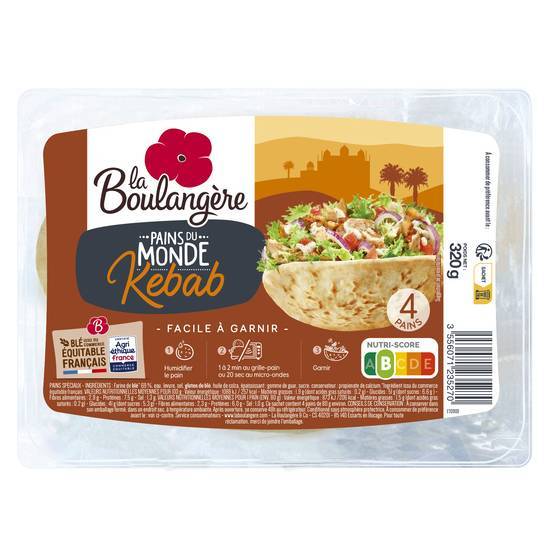 Pains du monde - kebab facile à garnir - la boulangère - 320g