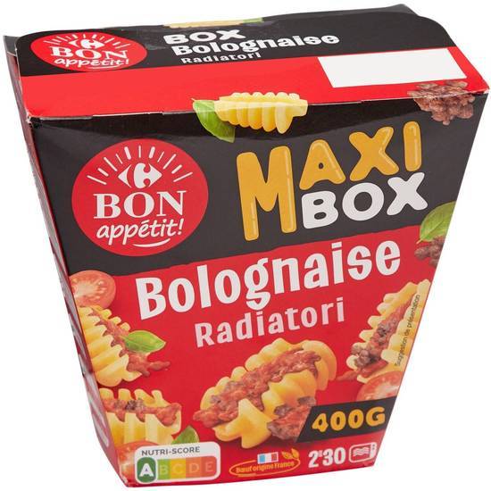 Carrefour Bon Appetit - Maxi boîte bolonaise radiatori