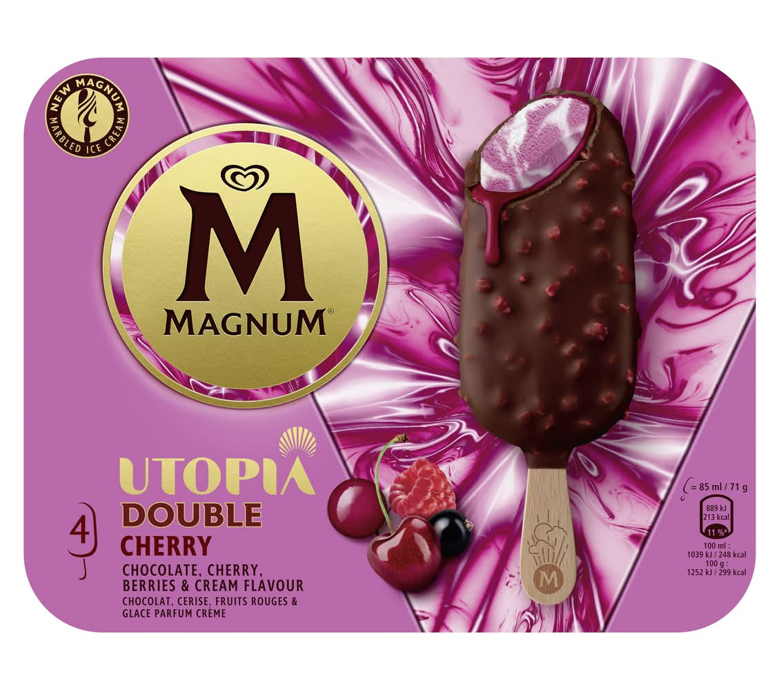 Magnum - Utopia bâtonnets de glace, double cherry (4 x 71g)