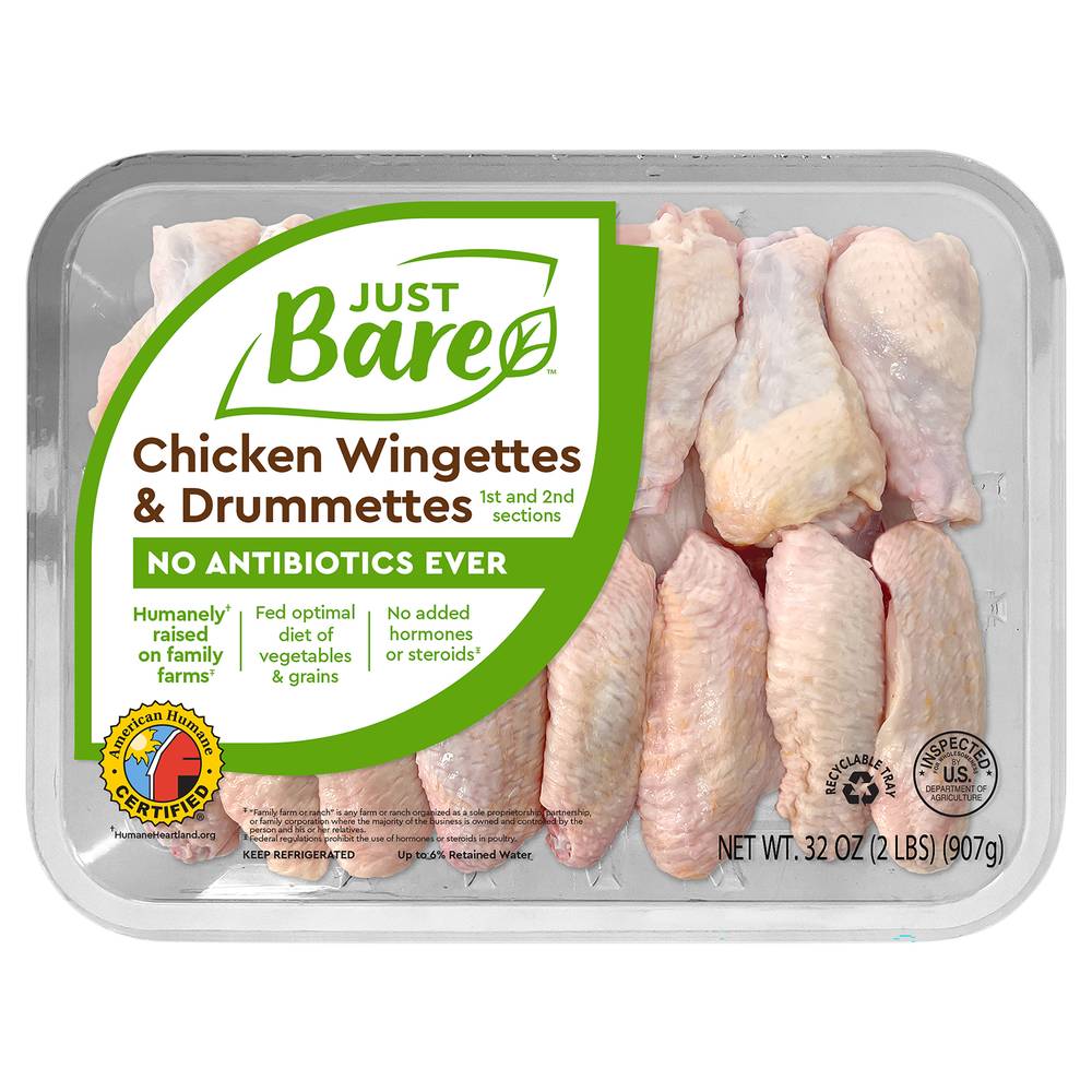 Just Bare Wingettes & Drumettes Family pack (907 g)