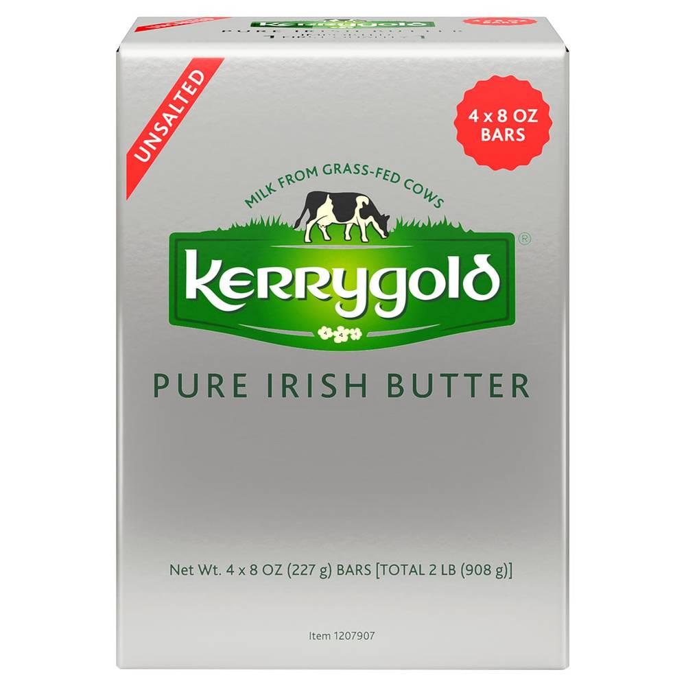 Kerrygold Pure Irish Butter, Unsalted, 8 oz, 4-count