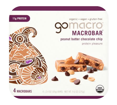 GoMacro Protein Pleasure Macrobars, Peanut Butter Chocolate Chip (4 x 2.4 oz)