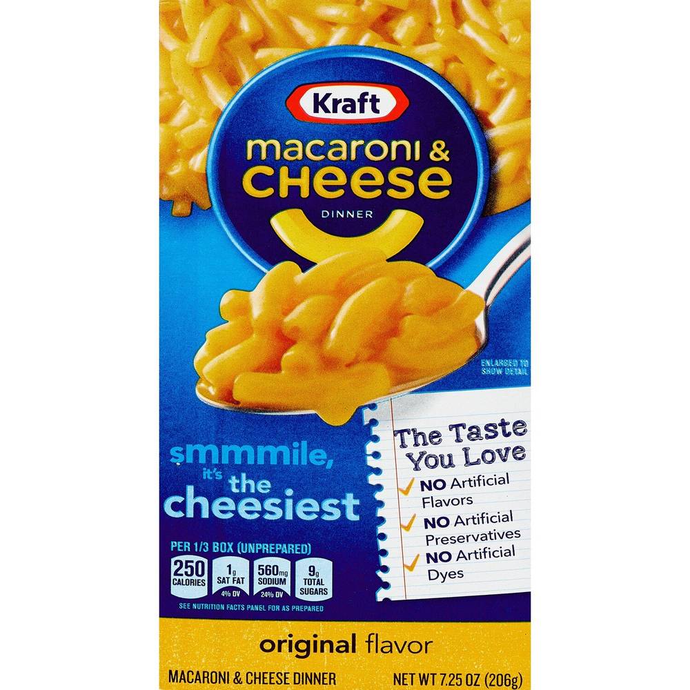 Kraft Macaroni & Cheese Dinner Original Flavor, 7.25 Oz