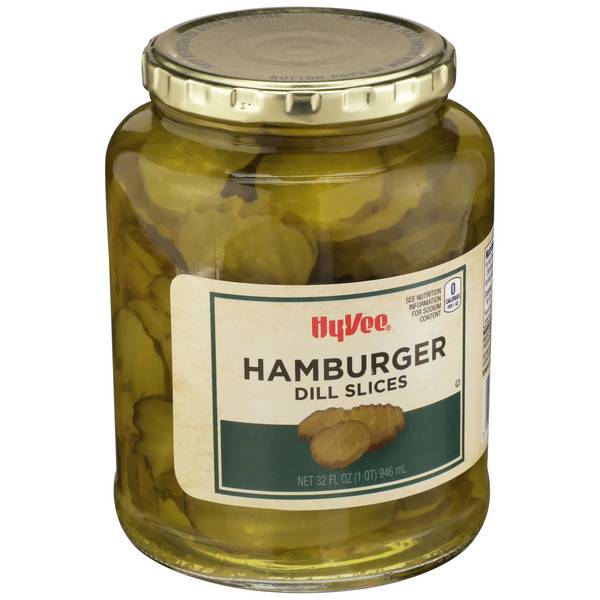 Hy-Vee Hamburger Dill Slices Pickles (32 fl oz)