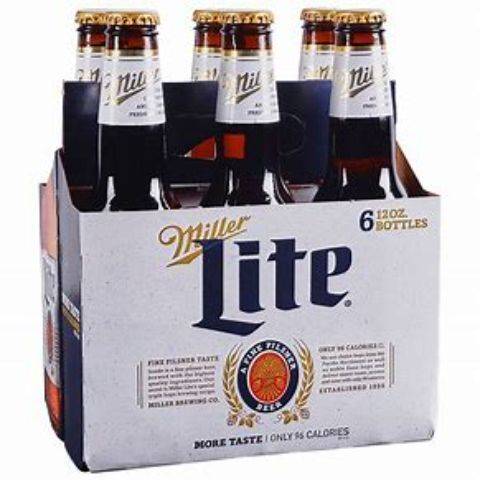 Miller Lite 6 Pack 12oz Bottle