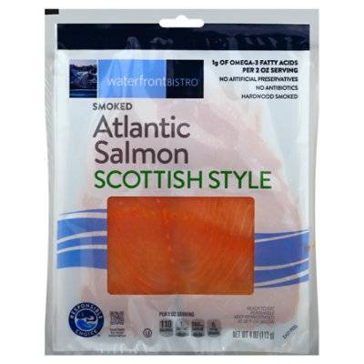 Waterfront Bistro Salmon Atlantic Scottish Style Smoked - 4 Oz