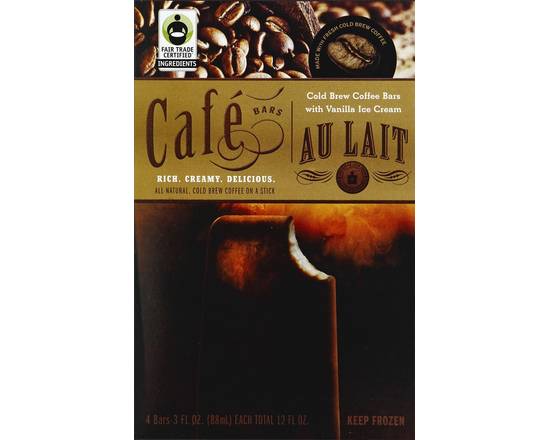 Cafe Bars · Cold Brew Coffee Bars with Vanilla Ice Cream (4 x 3 fl oz)