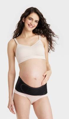 Maternity Support Belt - Isabel Maternity by Ingrid & Isabel™ Black M/L: Under Belly Doubleknit Band, Back Support