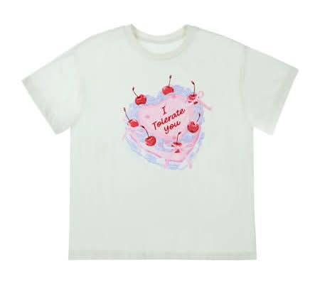 I Tolerate You Graphic Tee Large Cream