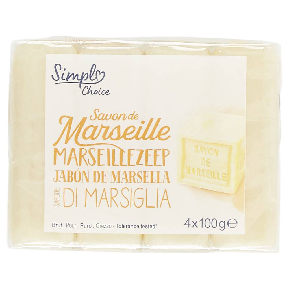 Savon de Marseille brut SIMPL - les 4 savons de 100g