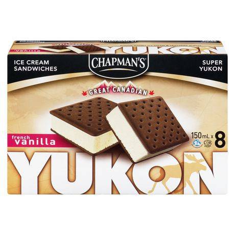 Chapman's Yukon Ice Cream Moose Sandwiches, French Vanilla (8 x 150 ml)