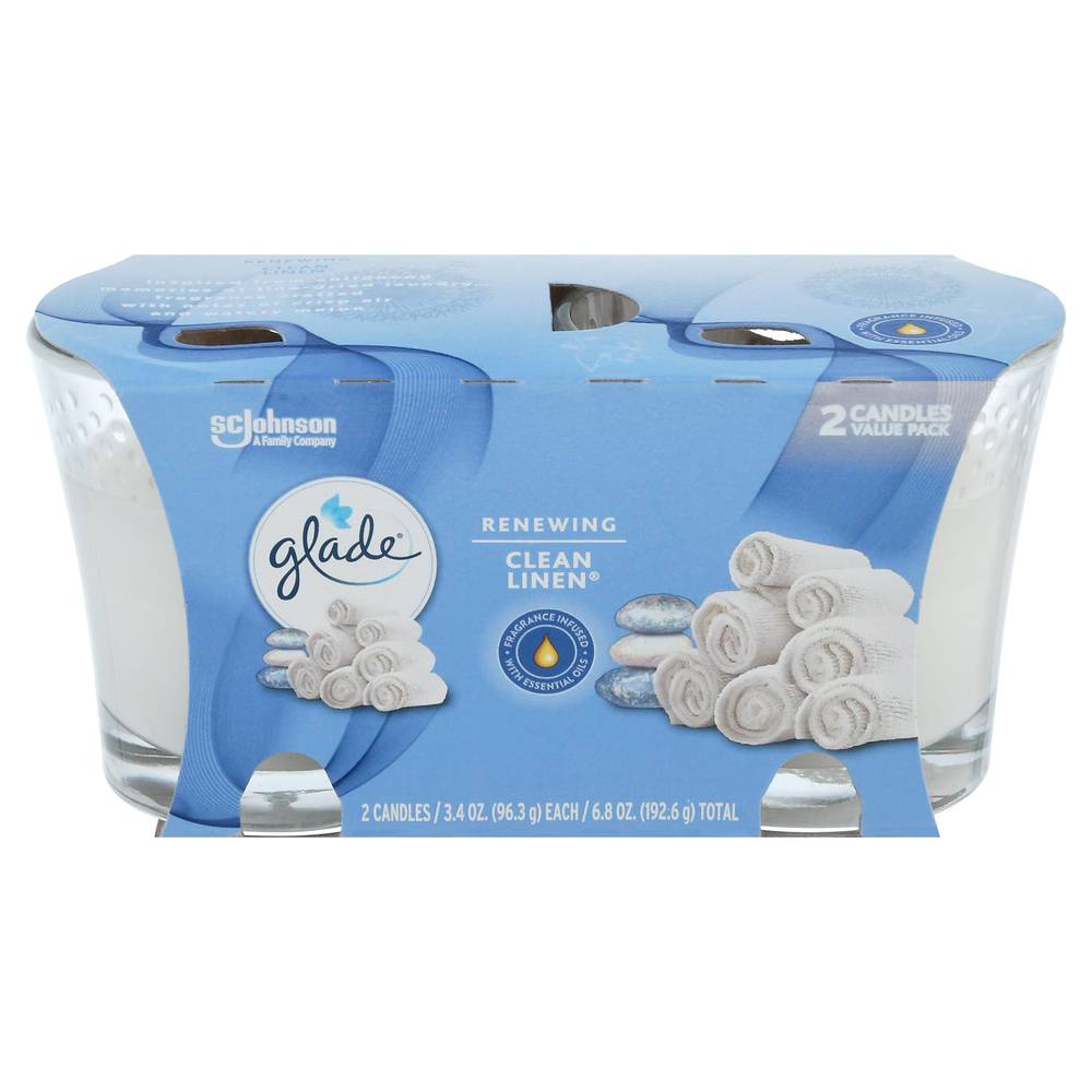 Glade Sc Johnson Clean Linen Candles (6.8 oz)