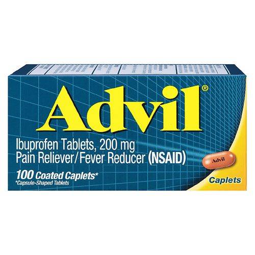 Advil Coated Caplet Pain Reliever/Fever Reducer 200 mg Ibuprofen - 100.0 ea