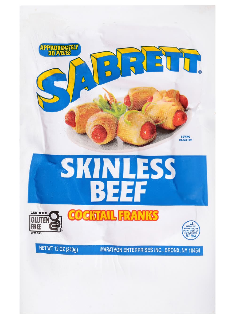 Sabrett Gluten Free Skinless Beef Cocktail Franks (12 oz)