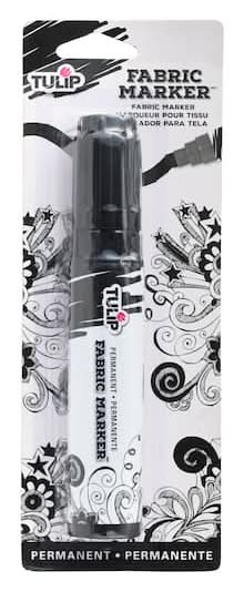 Tulip Permanent Fabric Markers Jumbo Chisel Tip, Black