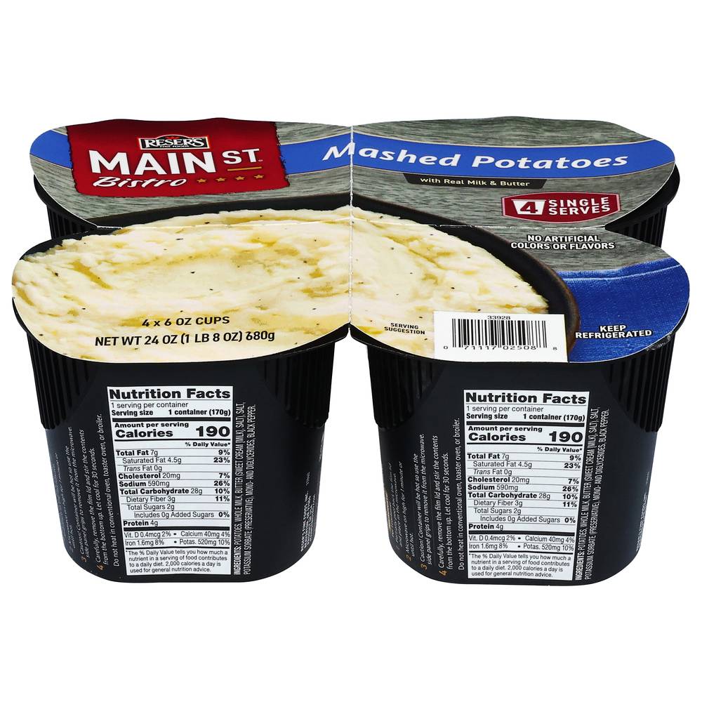 Main St Bistro Mashed Potatoes (4 x 6 oz)