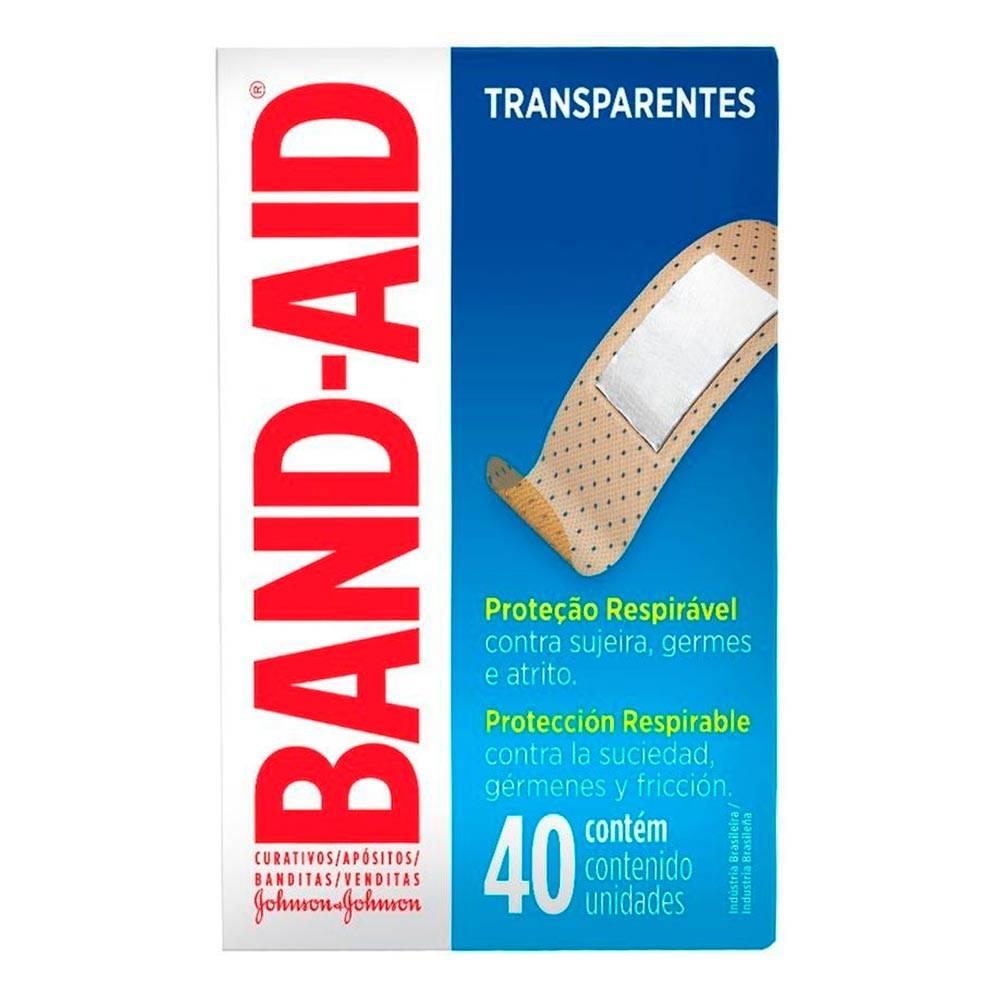 Band-Aid · Curativo transparente respirável (40 un)