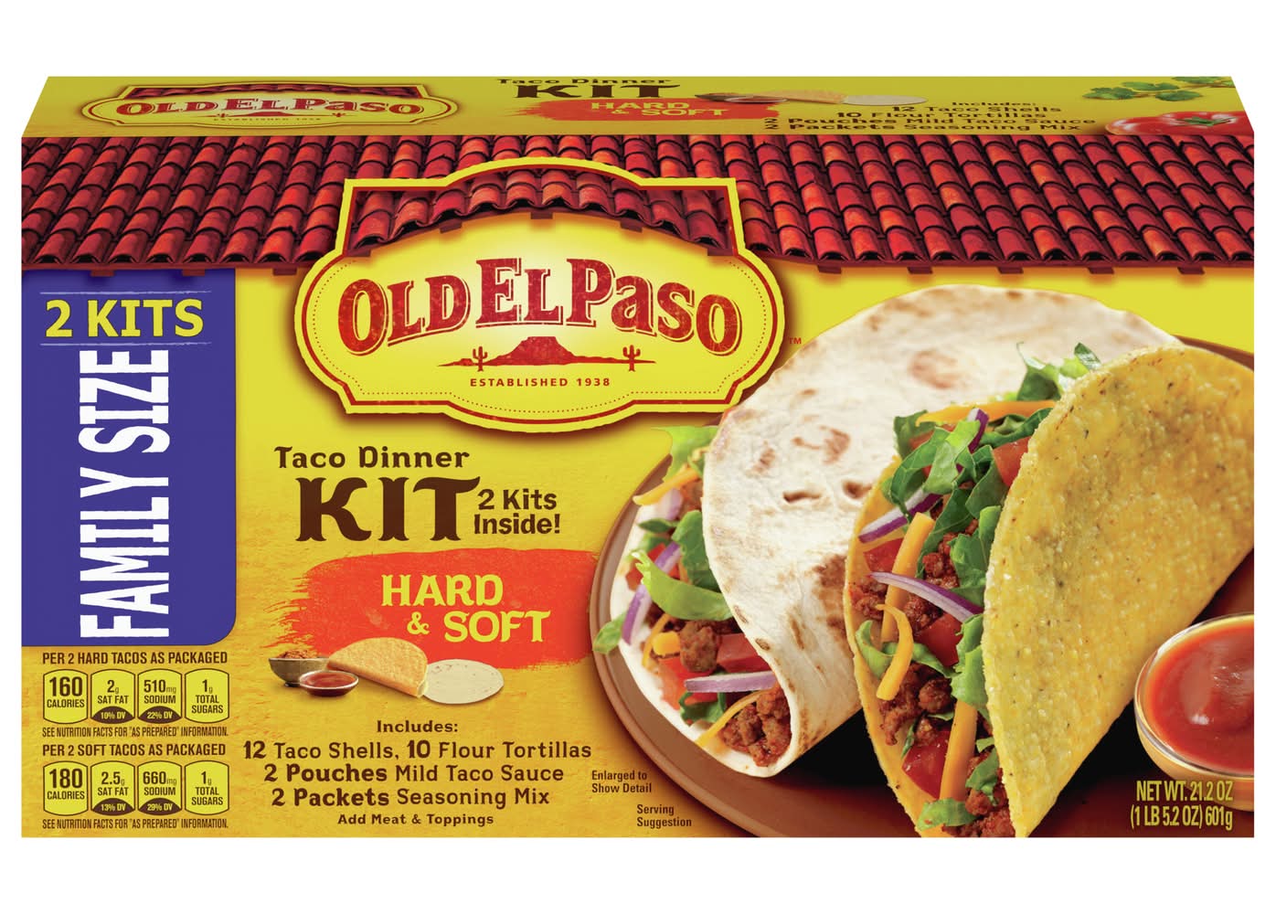Old El Paso Taco Dinner Kit Hard and Soft Shell Tacos (1.32 lbs, 2 ct)
