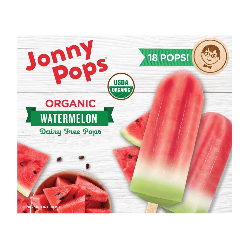 Johny Pops Organic Watermelon Pops, 18-count, 44 oz