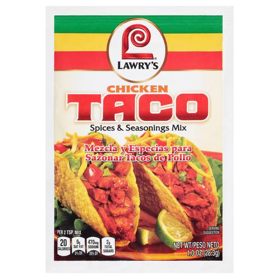 Lawry's Chicken Taco Spices & Seasonings Mix (1 oz)