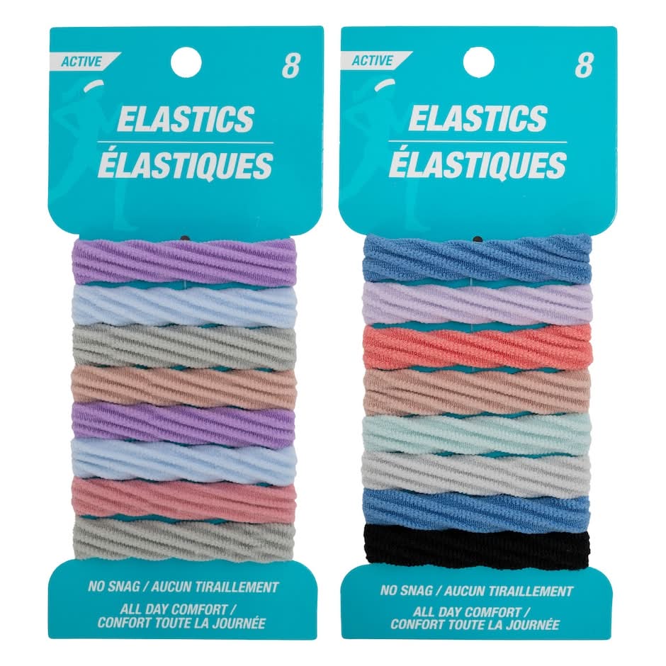 Active Life No-Snag Hair Elastics, 8-ct.