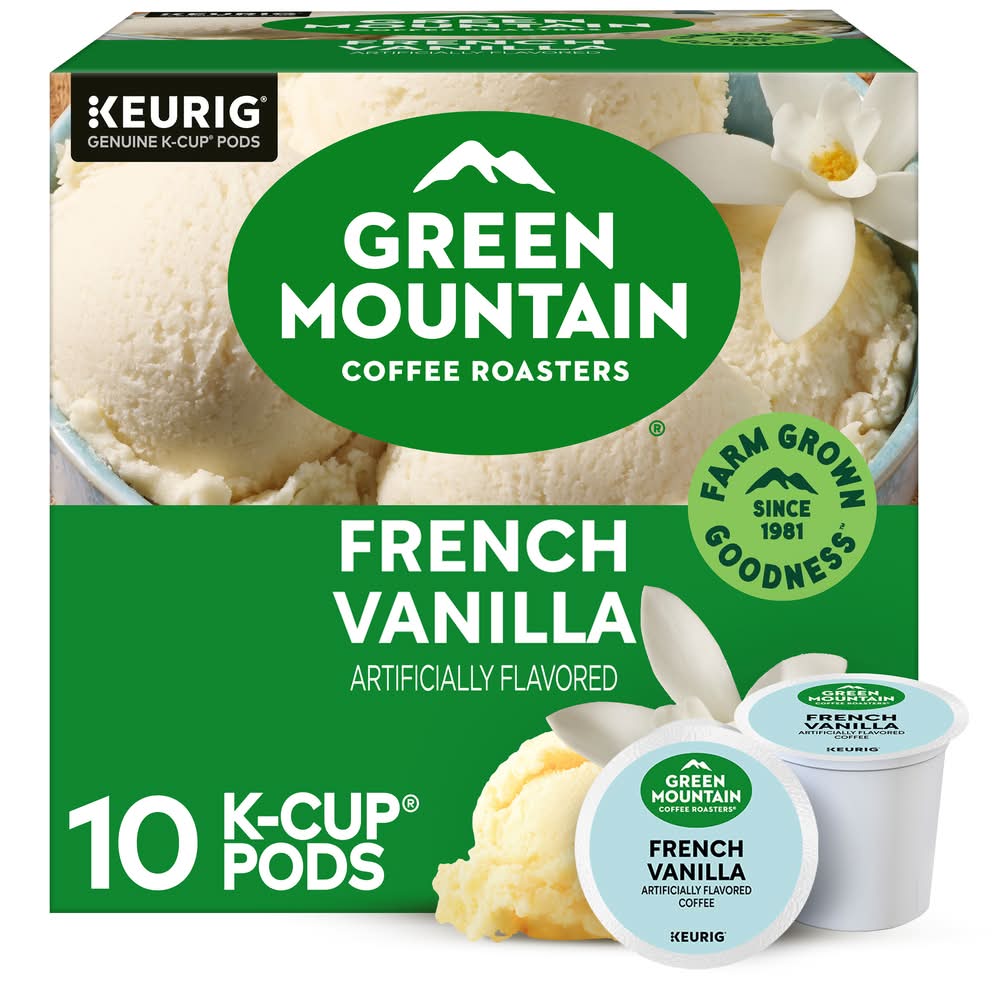 Green Mountain Coffee Roasters Light Roast Single-Serve K-Cup Coffee Pods, French Vanilla (3.3 oz, 10 ct)