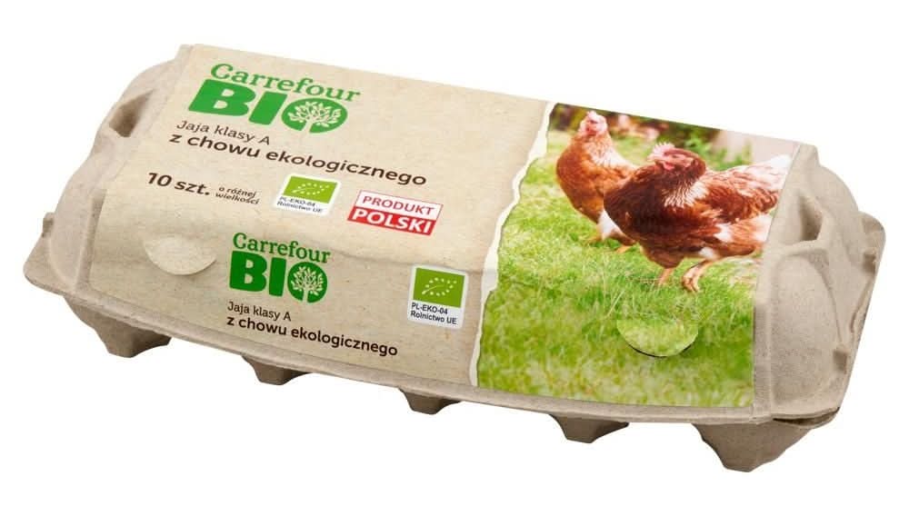 Carrefour Bio Jaja klasy A z chowu ekologicznego o różnej wielkości 10 sztuk