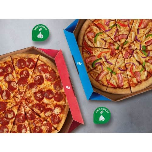 TWO MEDIUM PIZZAS £23.99