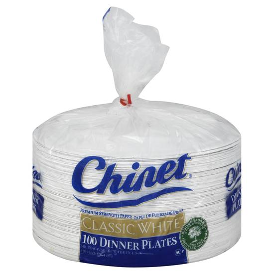 Chinet Classic White Dinner Plates (100 ct)