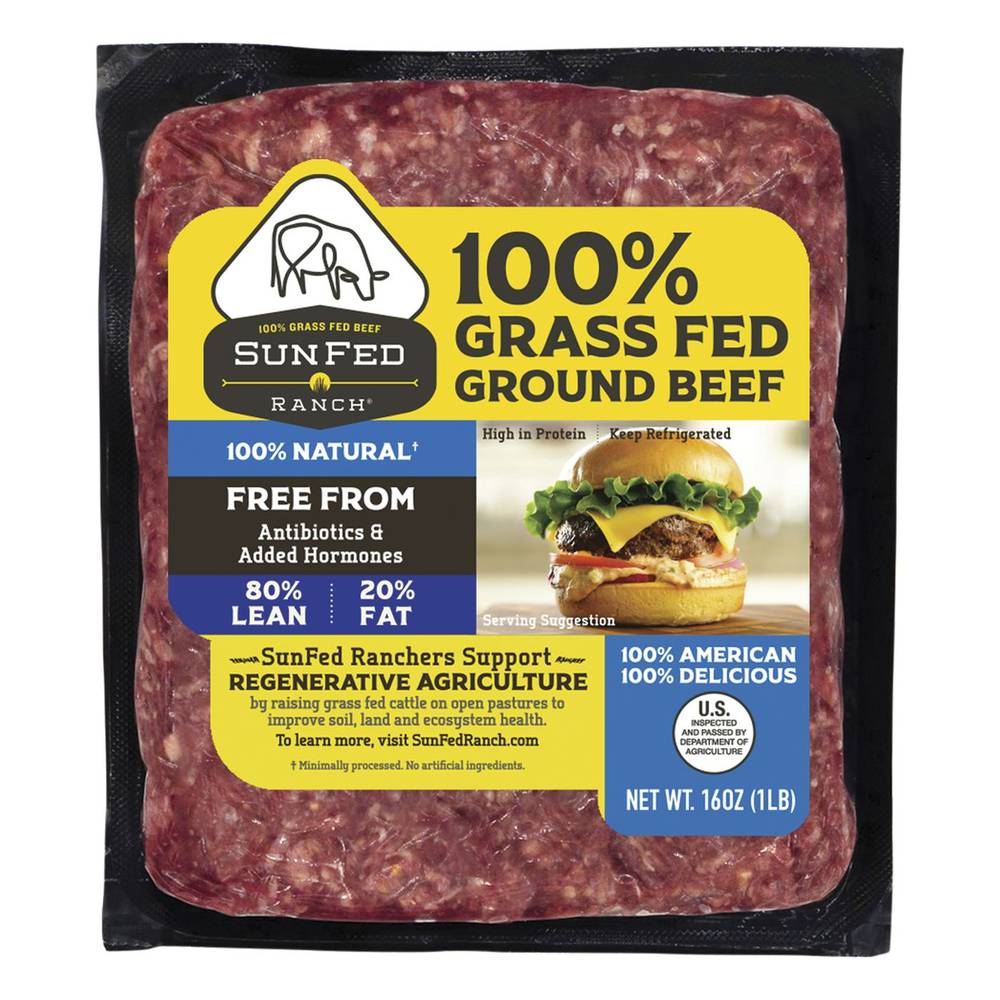 SunFed Ranch 100% Grass Fed Ground Beef (16 oz)