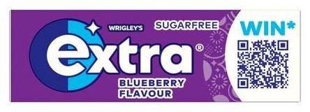 Wrigley's Blueberry, Extra Sugar Free Chewing Gum (10 pack)